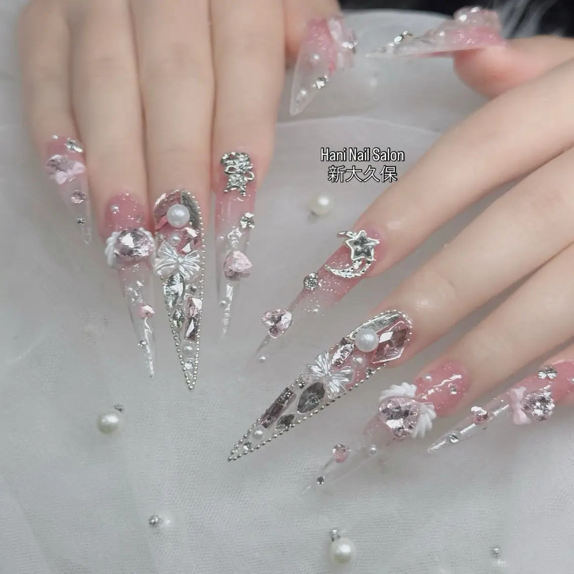 ネイル フットネイル フレンチネイル グラデーション 韓国ネイル ロングネイル ハンドネイル Hani Nail Salonのネイルデザイン