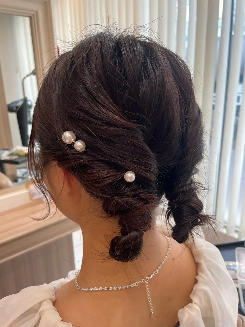 ミディアム ヘアアレンジ ヘアセット 韓国ヘアメイク🎀/ 縮毛矯正✨山本媛香のヘアスタイル