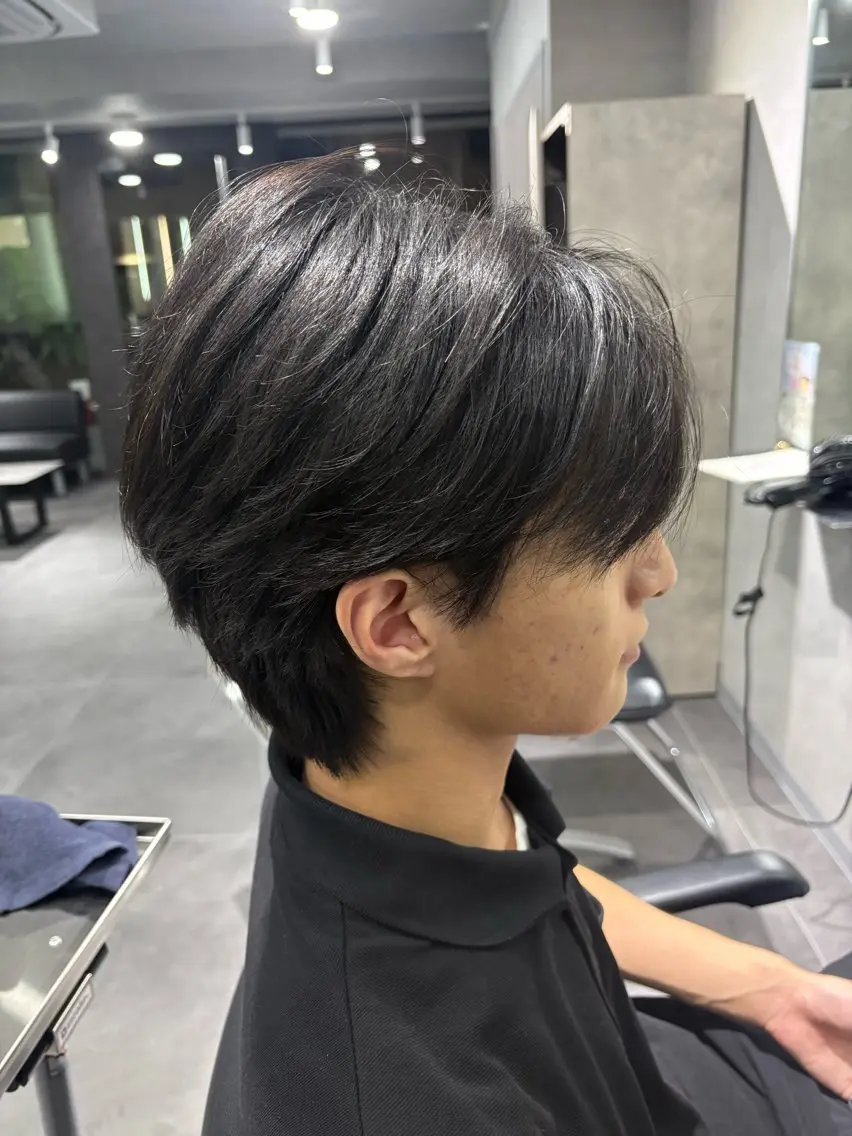 ミディアム メンズ センターパート メンズウルフカット ウルフカット カット フェザーパーマ/ ダブルカラー/藤田のヘアスタイル