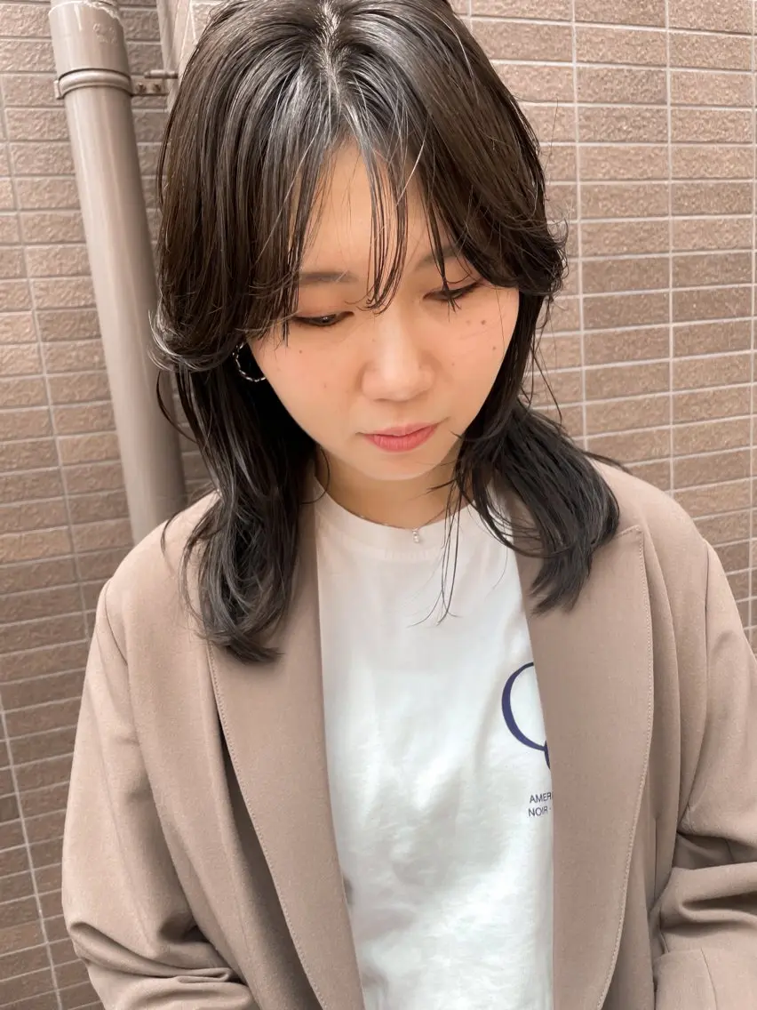 ミディアム カラー カット ヘアカラー トリートメント 関 京磨のヘアスタイル