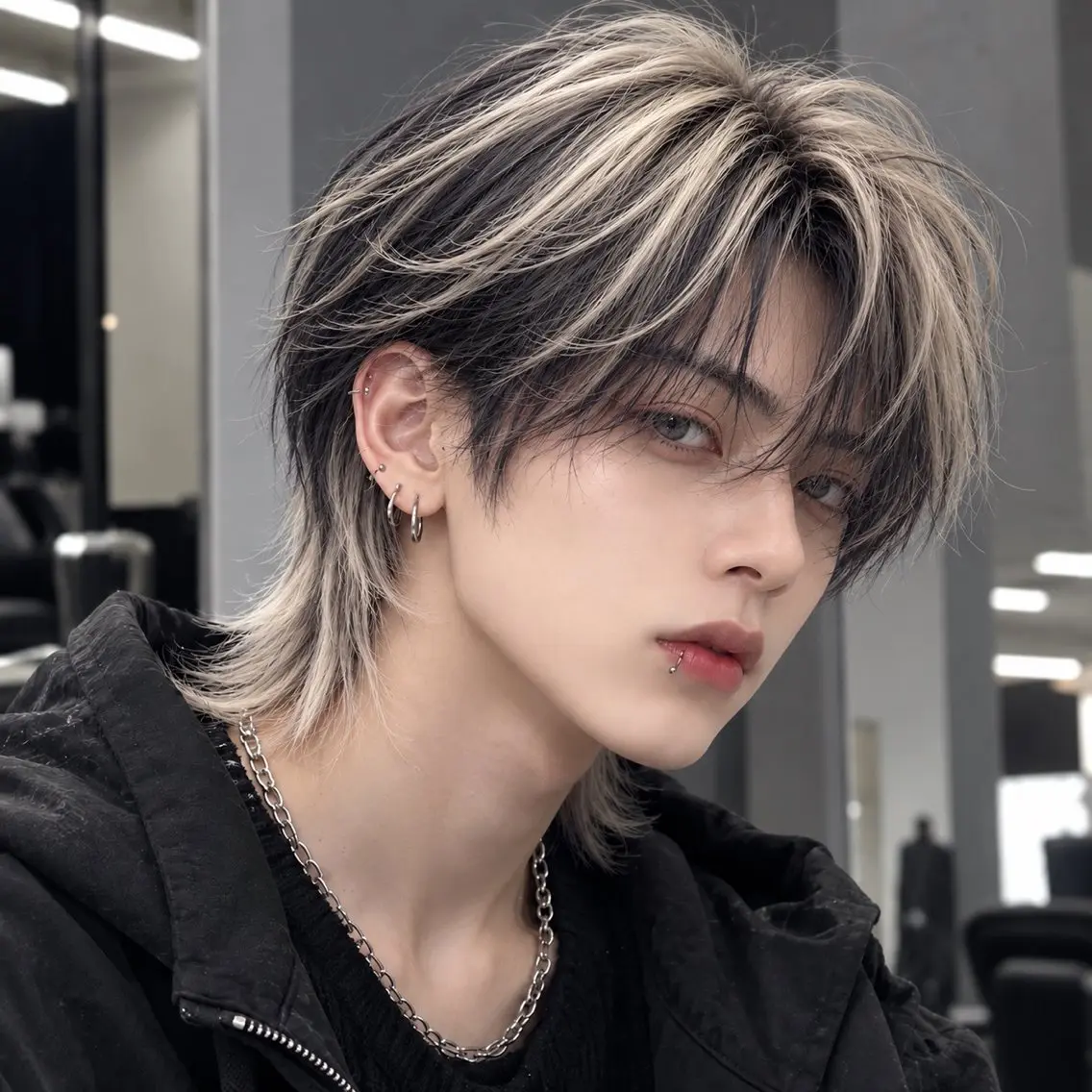 ショート カラー メンズ メンズハイトーン ベージュカラー 黒髪 デザインカラー ハイトーンカラー ヘアカラー メンズ韓国系カラー /YUTAのヘアスタイル