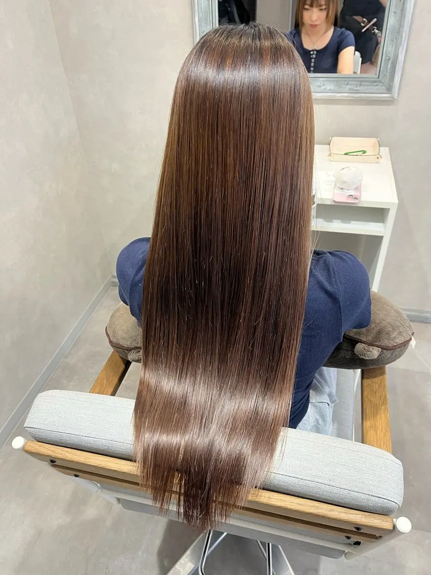 ロング 縮毛矯正 森 愛友のヘアスタイル
