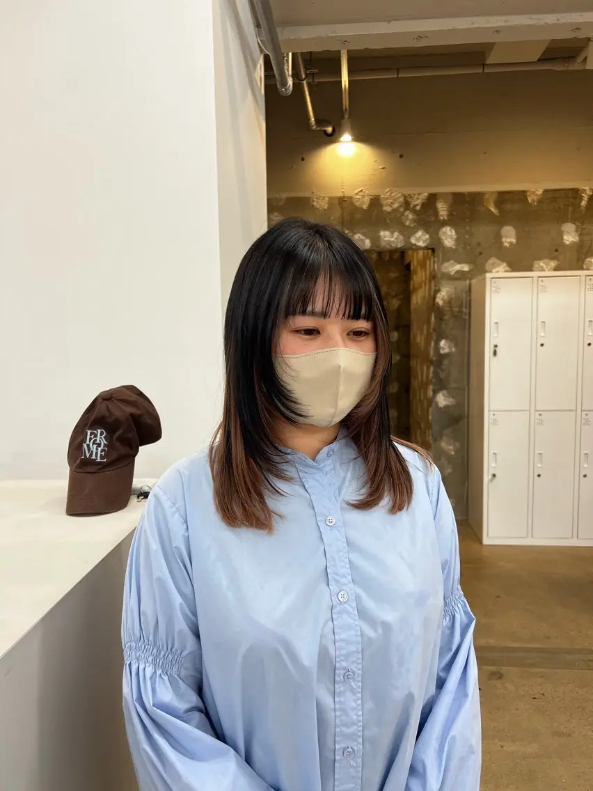 セミロング カラー ベージュカラー インナーカラー ピンクカラー ピンクベージュ ヘアカラー fit /HONOKAのヘアスタイル