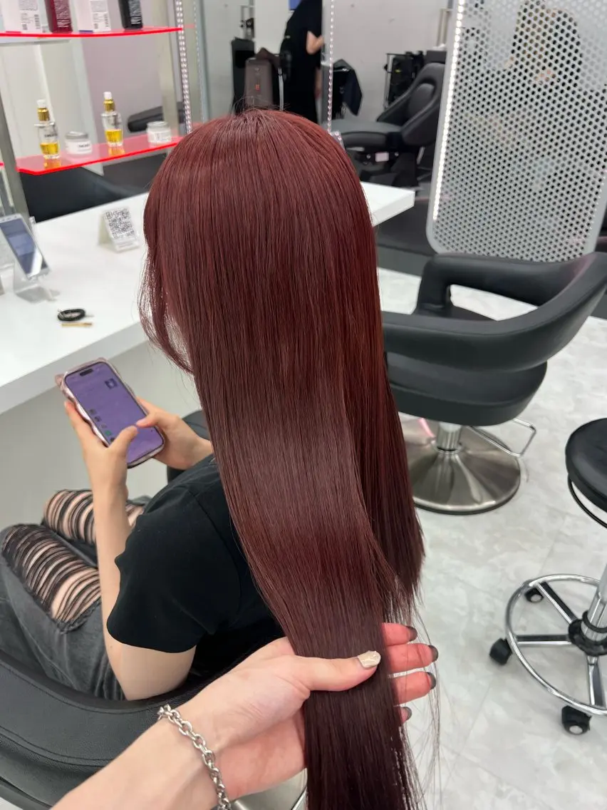 ロング カラー 💖似合わせカラー レイヤー💖縮毛矯正のヘアスタイル