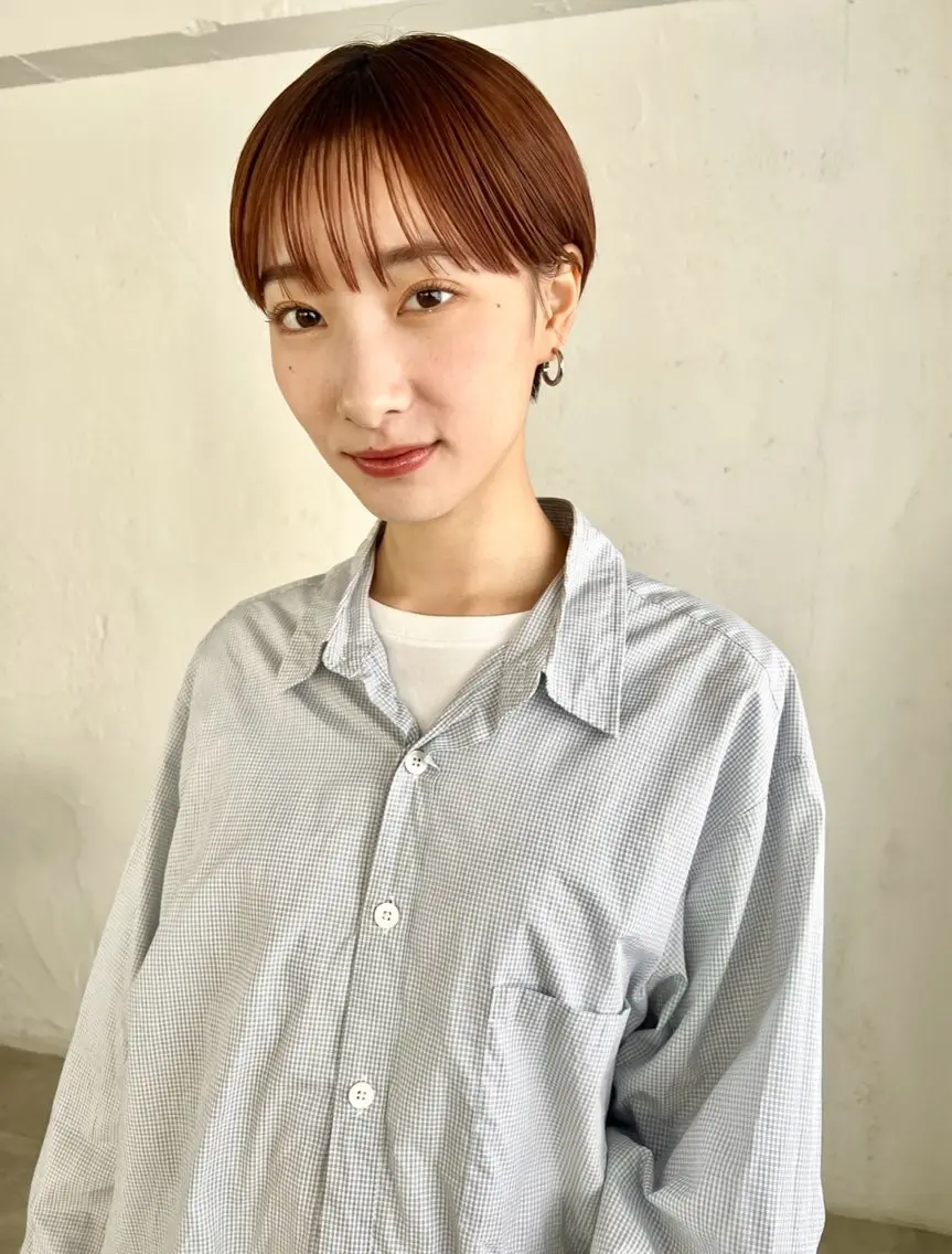 ショート カラー ブリーチ オレンジ ショートヘア カット ヘアカラー トリートメント 🌿ショート🌿 パーマ🌿淳平のヘアスタイル