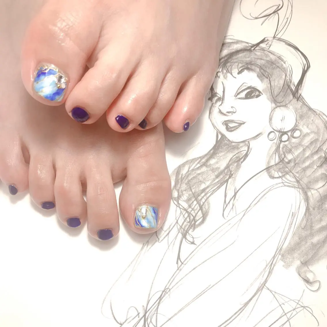 ネイル フットネイル グラデーション owlnail /持込みデザイン専門のネイルデザイン