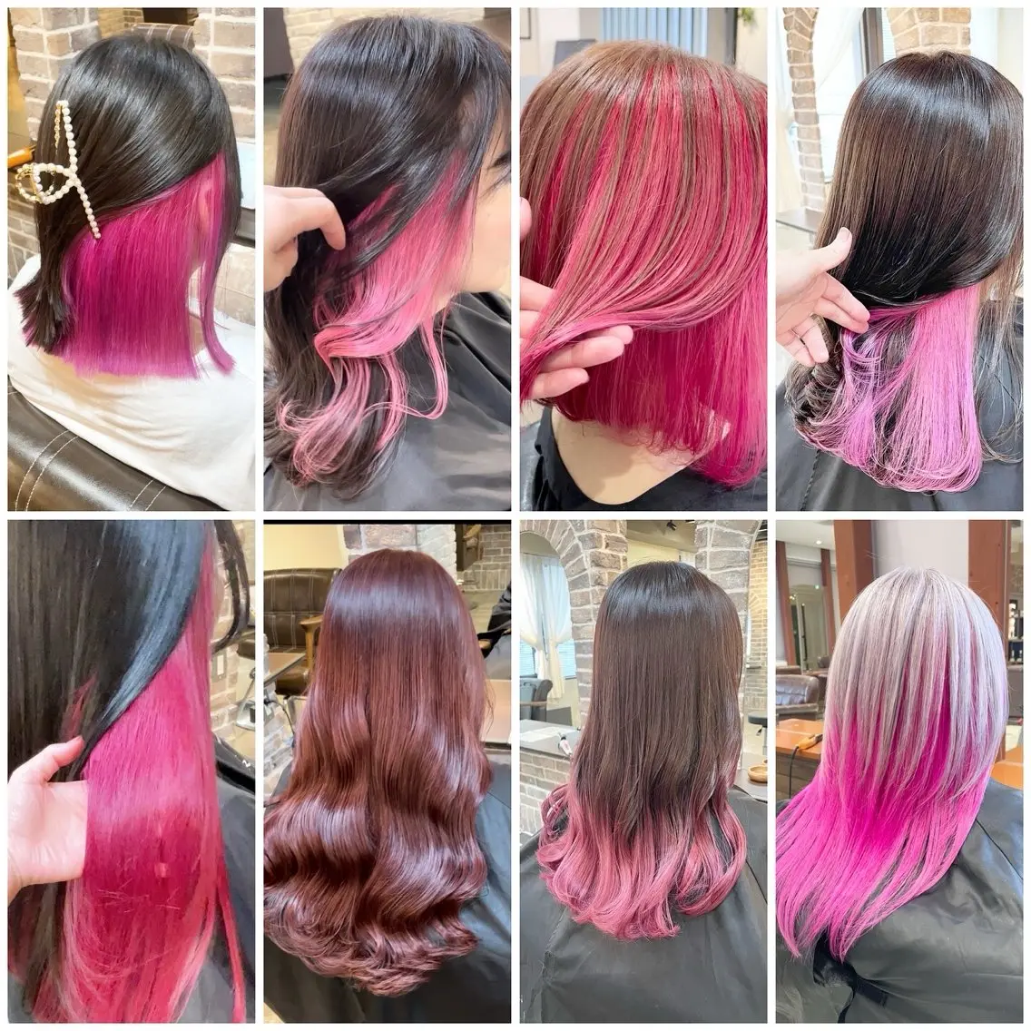 カラー ブリーチ ブリーチなしカラー ピンクカラー 艶カラー/インナー /グラデ/大西小百合のヘアスタイル