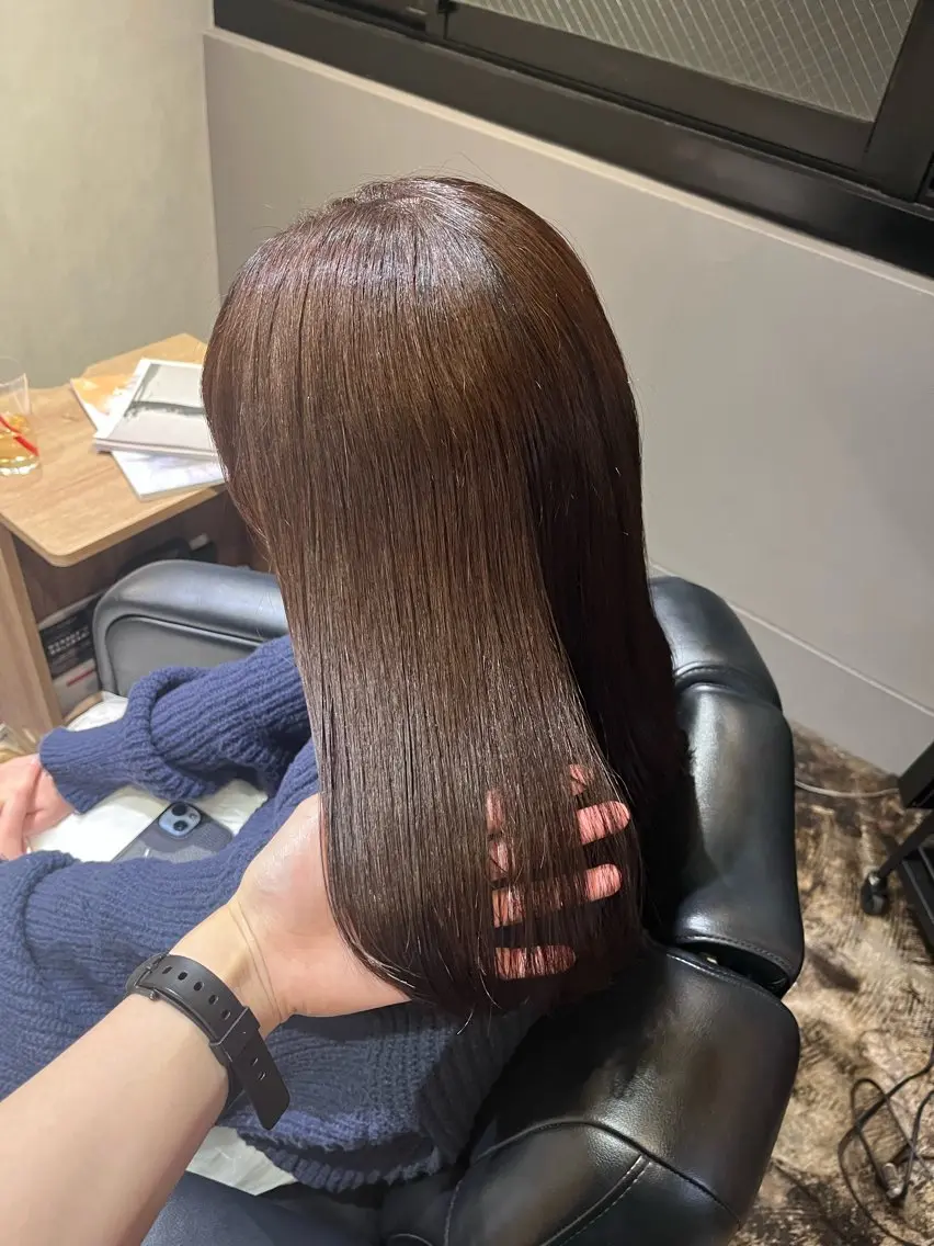 ミディアム カラー ブラウンカラー マロンブラウン ヘアカラー トリートメント 透明感カラー/パーマ 🌀アオノのヘアスタイル