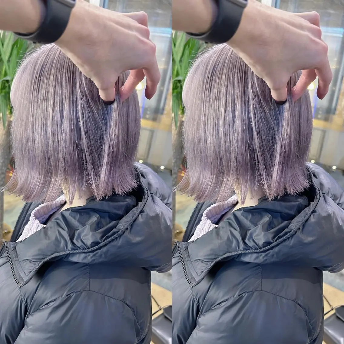 ミディアム カラー ヘアカラー トリートメント yoriダブルカラー 代表すがわらのヘアスタイル