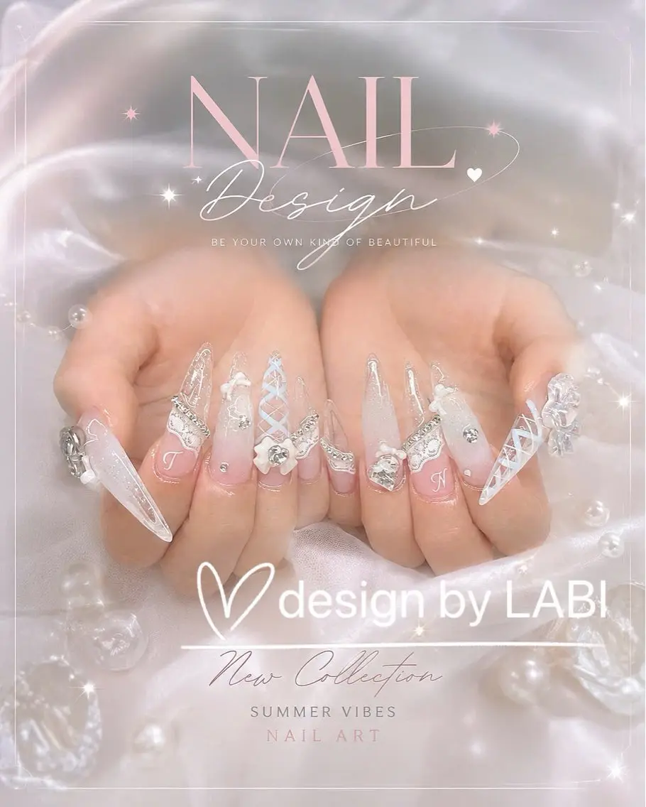 ネイル アートネイル オーロラネイル クリアネイル 長さ出し フレンチネイル ハンドネイル HOT Nail Salonのネイルデザイン