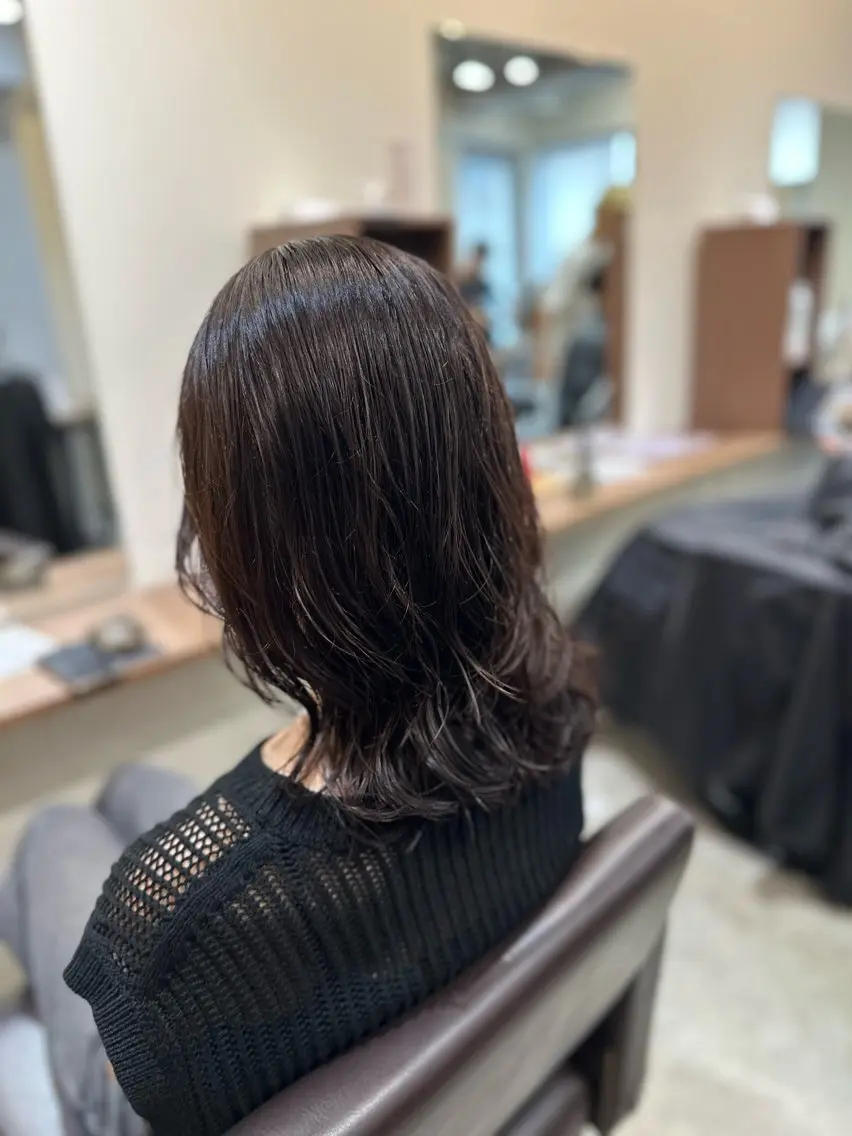 ミディアム カラー パーマ 平日オススメ✨ コスパ&タイパ✨山下のヘアスタイル