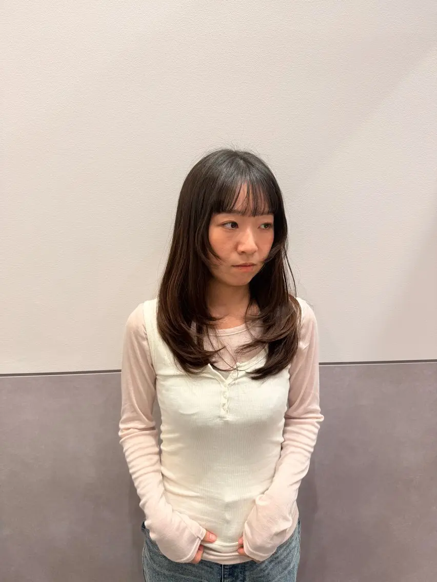ロング カット 縮毛矯正 トリートメント 美髪矯正×レイヤー 🫧鷹司郎のヘアスタイル