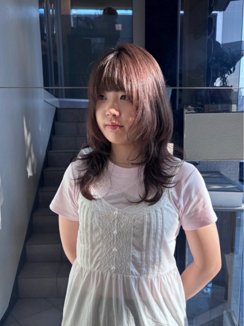 ミディアム カット ヘアカラー トリートメント 竹田 佳奈のヘアスタイル