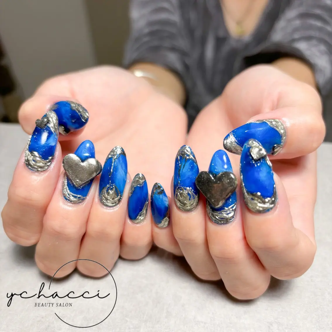 ネイル アートネイル ジェルネイル ロングネイル 持ち込み パラジェル ハンドネイル SALON yc.hacciのマツエク・マツパデザイン