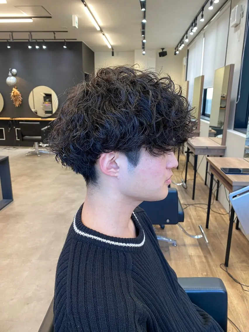パーマ メンズ カット パーマ BLEACHi高崎店 /湯浅泳作のヘアスタイル