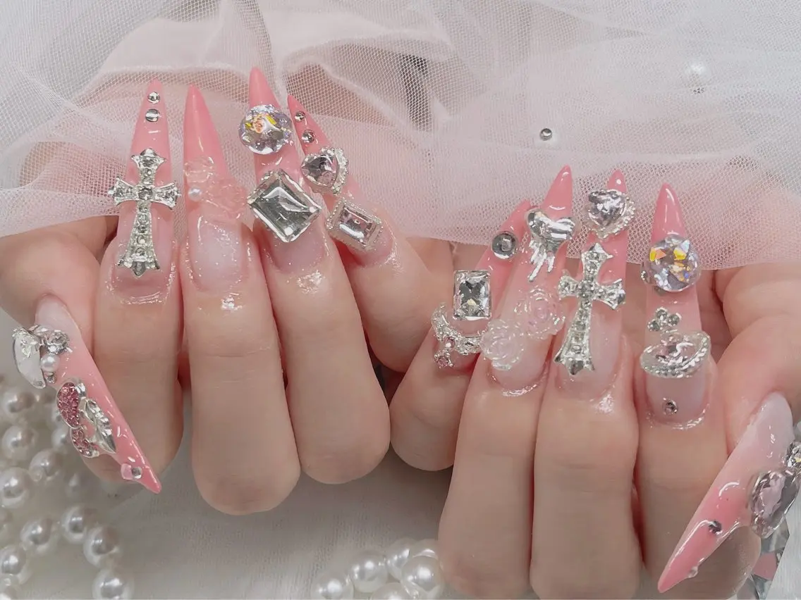 ネイル アートネイル 長さ出し ジェルネイル グラデーション マグネットネイル Mi nailsのネイルデザイン