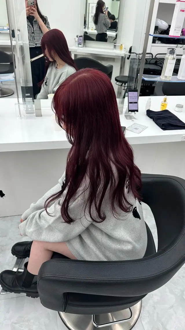 ロング カラー レッドカラー 似合わせstyle ❤︎misaki❤︎のヘアスタイル