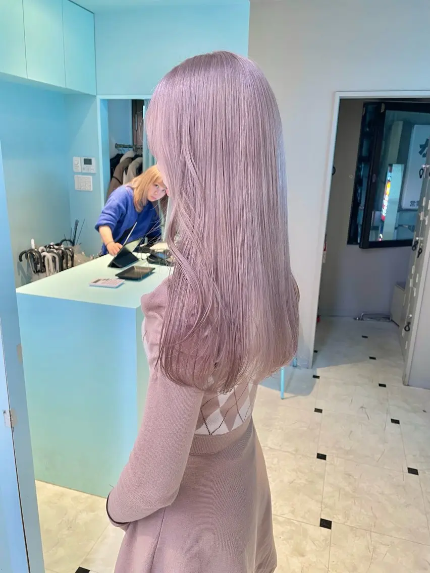 ロング カラー ヘアカラー トリートメント ヘッドスパ ヘアセット 🎀ブリーチなし/ レイヤーカット🎀のヘアスタイル