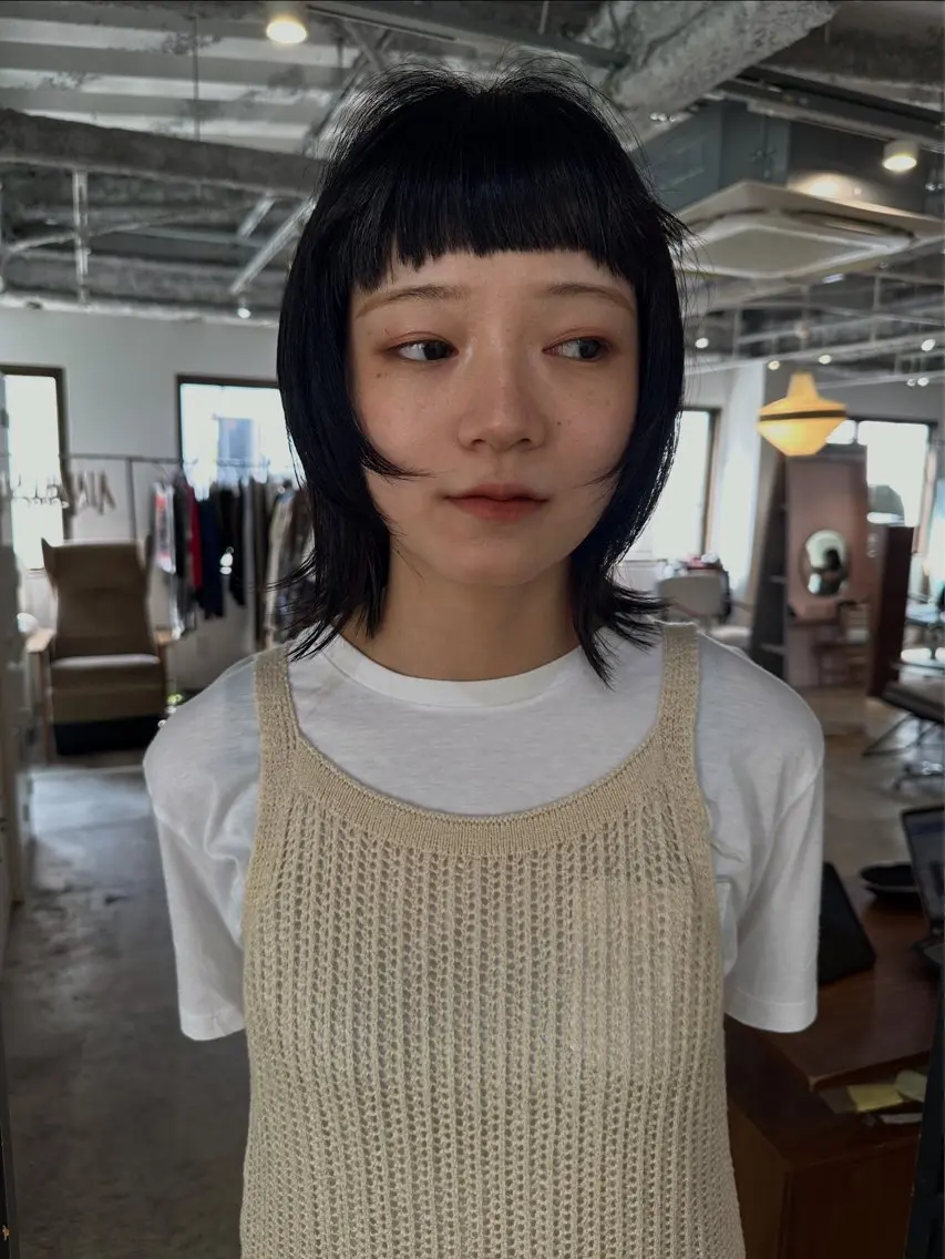 ミディアム カット ヘアカラー トリートメント ナチュラル/レイヤー 磯飛⭐️慎之介のヘアスタイル