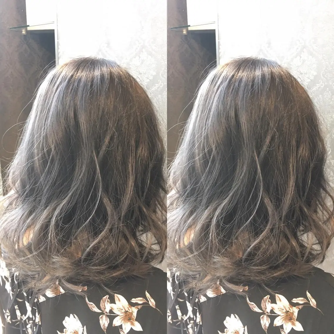 ミディアム カラー アッシュ ブリーチ 透明感カラー ホワイトアッシュ 髪質改善美容師 中村 一のヘアスタイル