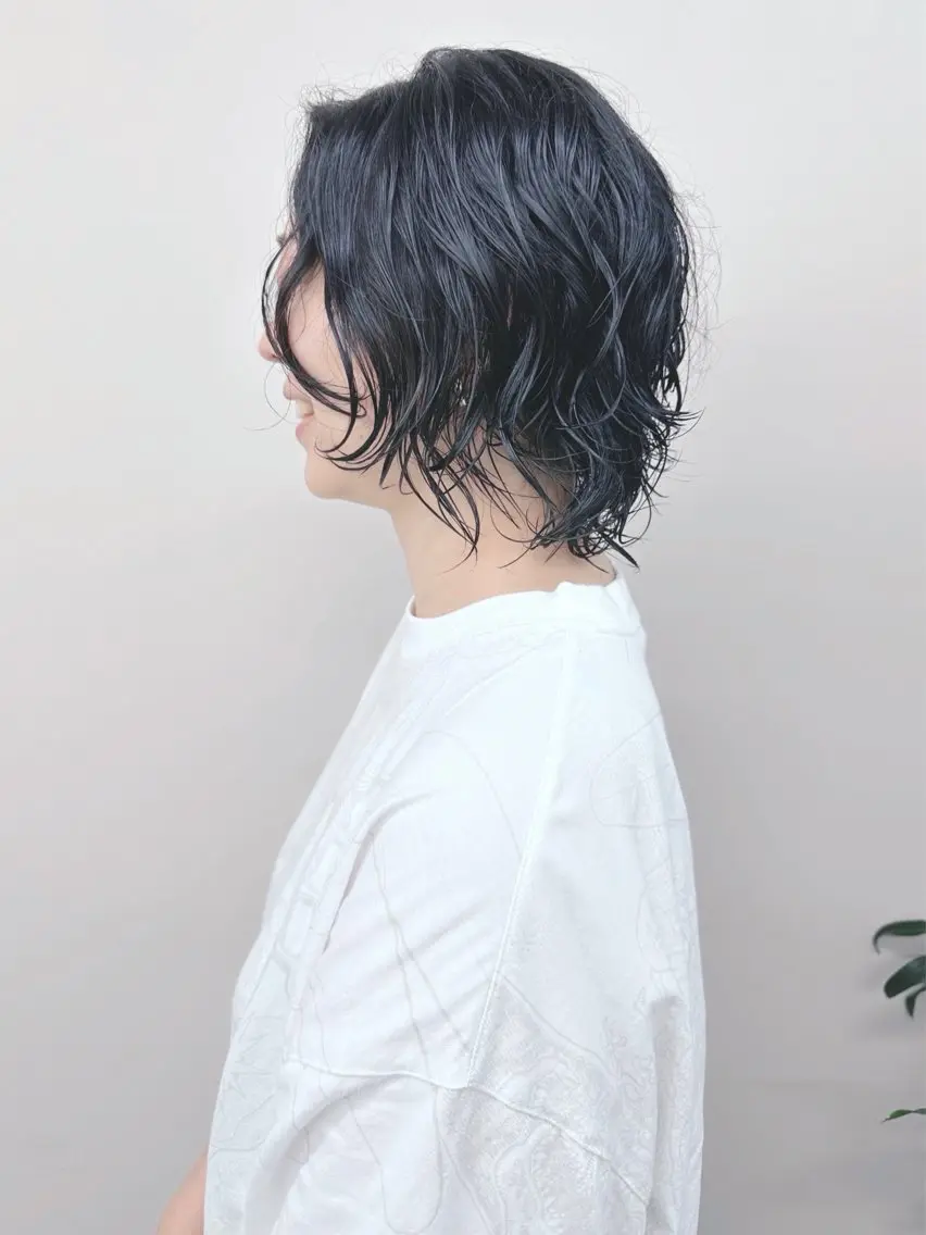 ショート パーマ カット パーマ ボブ/ゆるふわ ボブパーマ/とういのヘアスタイル