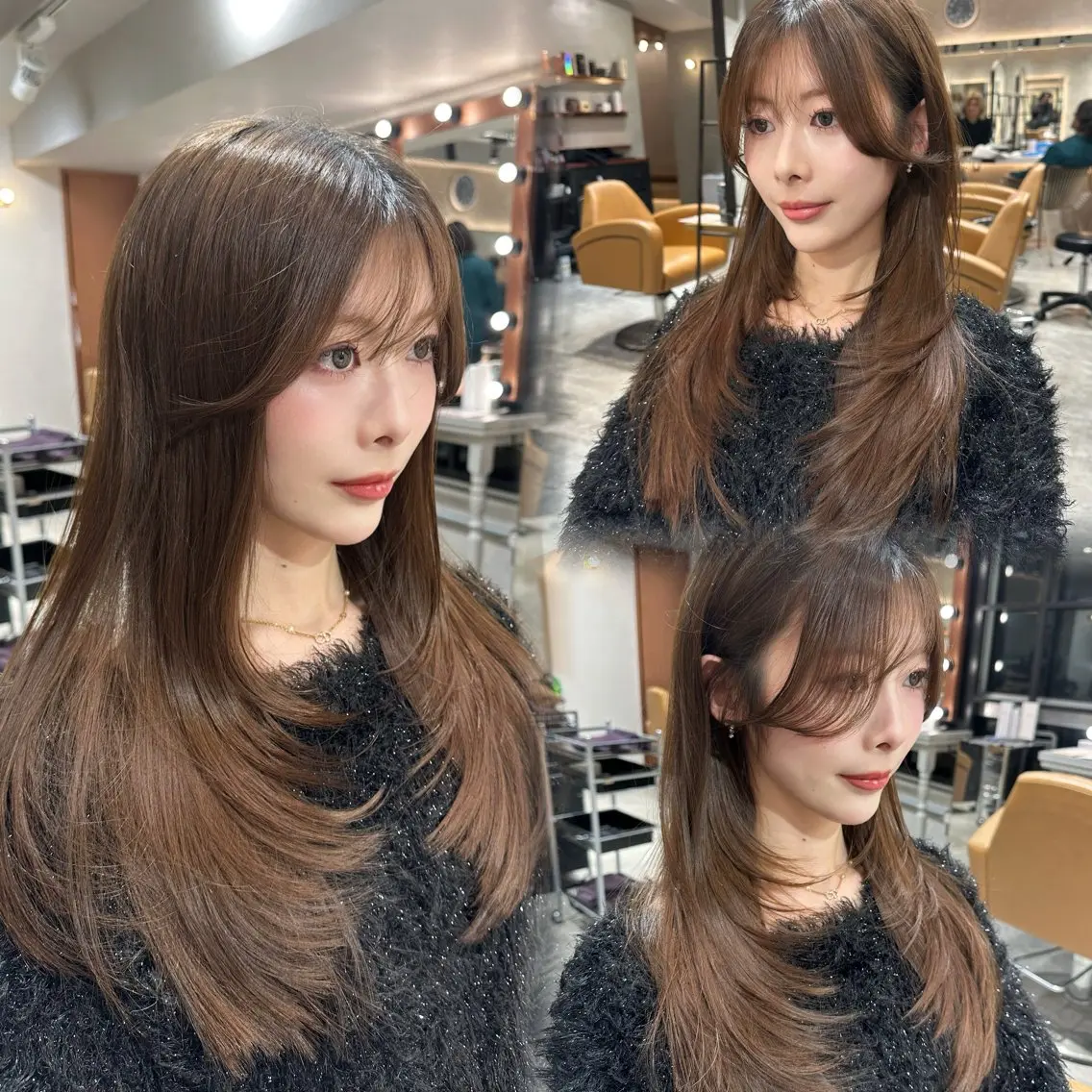《ご新規様限定🎀》前髪&顔周りカット×カラー×髪質改善トリートメント✨【水トリートメント付き🫧】韓国ヘア🇰🇷の写真