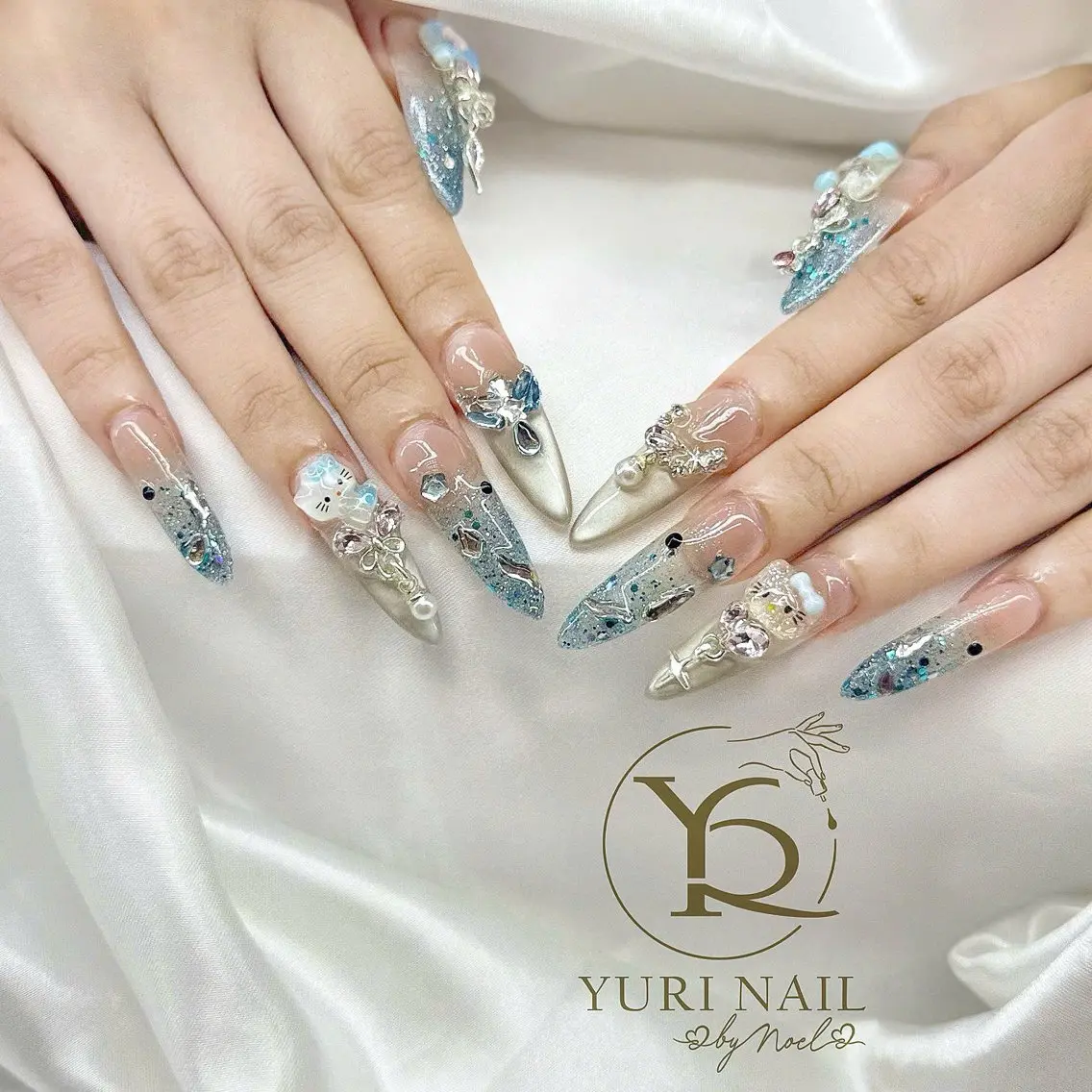 ネイル チークネイル フットネイル フレンチネイル グラデーション キラキラネイル ハンドネイル フットネイル ハンドケア YURI Nail Funabashiのネイルデザイン