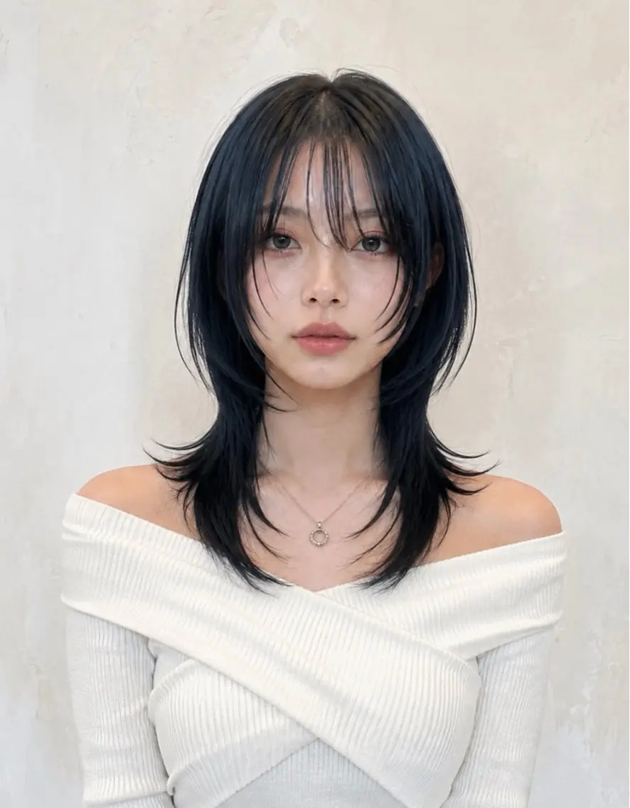 セミロング ウルフカット 杉浦 悠月のヘアスタイル