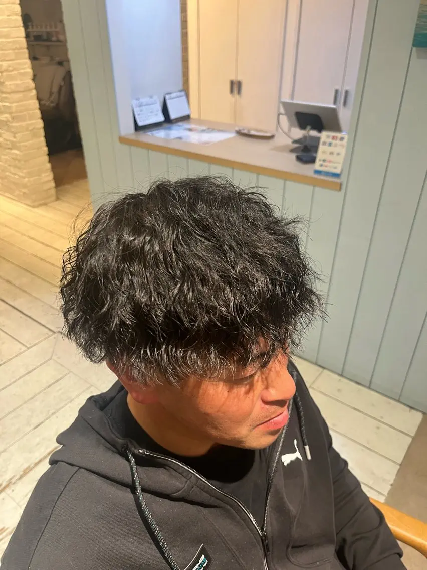 パーマ メンズ カット パーマ メンズ特化 山崎  蓮のヘアスタイル