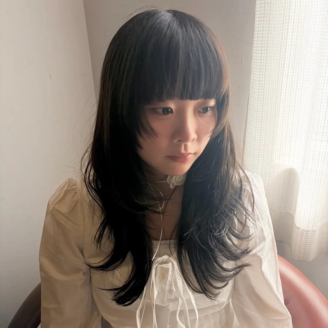 ロング 顔周りレイヤー/ 透明感カラー/むうのヘアスタイル