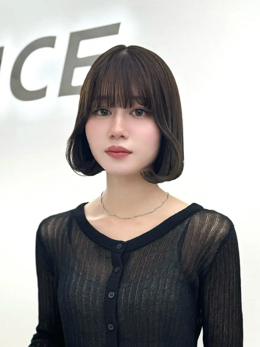 ミディアム カラー ヘアアレンジ カット ヘアカラー トリートメント ヘッドスパ ヘアセット 縮毛矯正🤍 盛れるボブ/ひかりのヘアスタイル