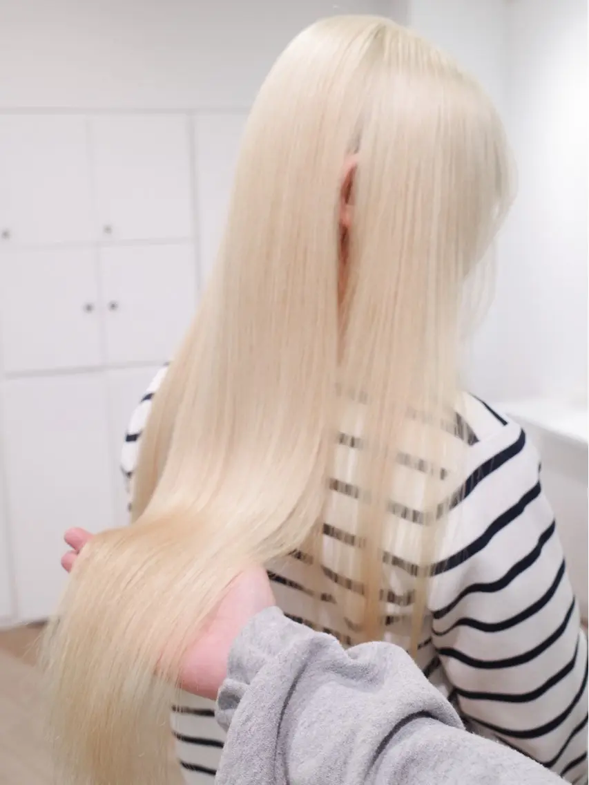 明るくしたい/ムラをなくしたい方へ💁【ブリーチ2回+カラー】#ブロンド #ホワイトブロンドの写真