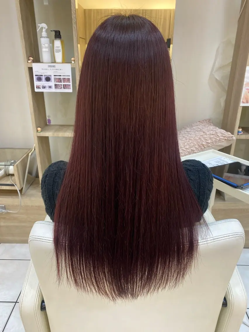 カラー ブラウンカラー ピンクカラー 内山 歩美のヘアスタイル