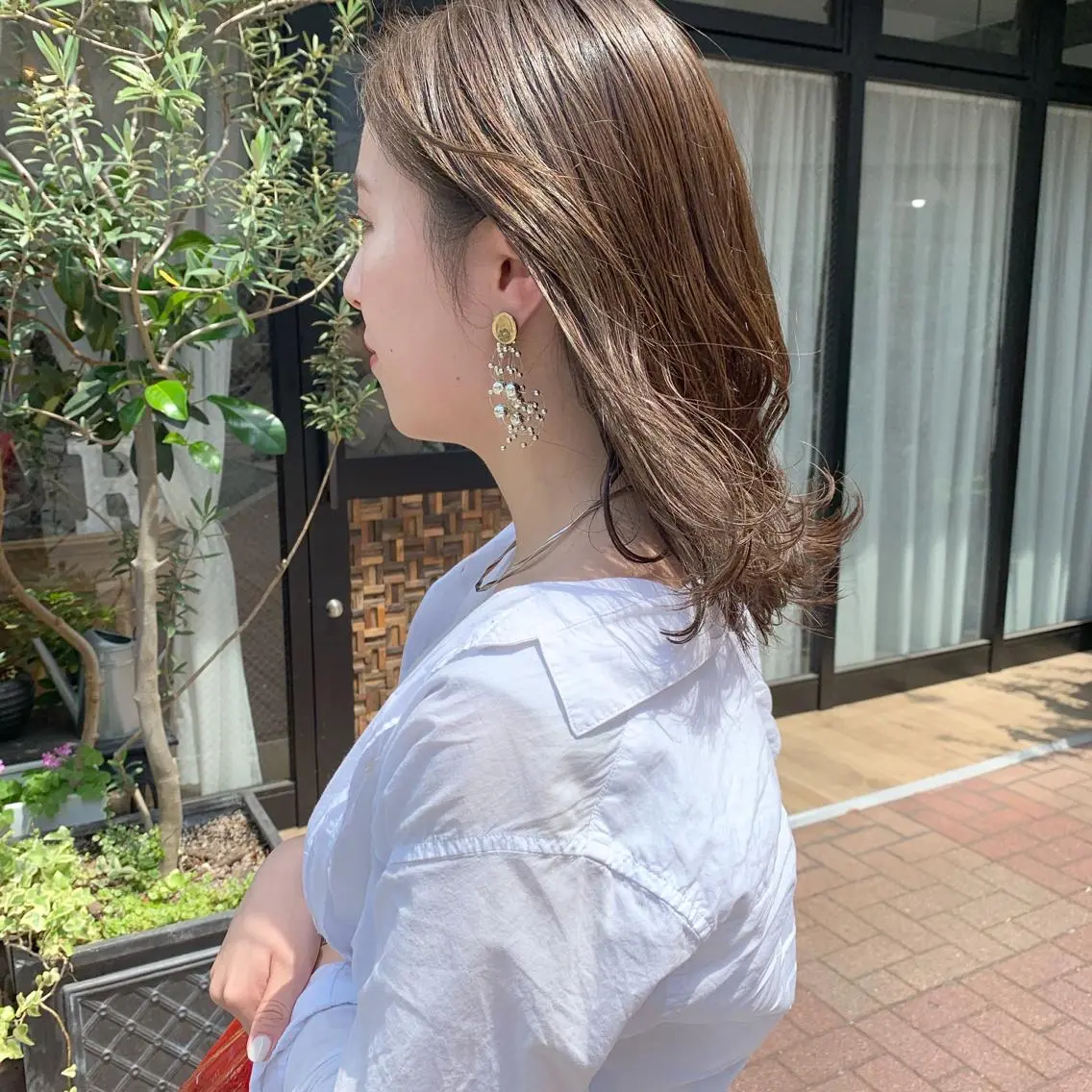 セミロング カラー 透明感カラー ヘアカラー トリートメント レイヤー/顔周り /AKARIのヘアスタイル