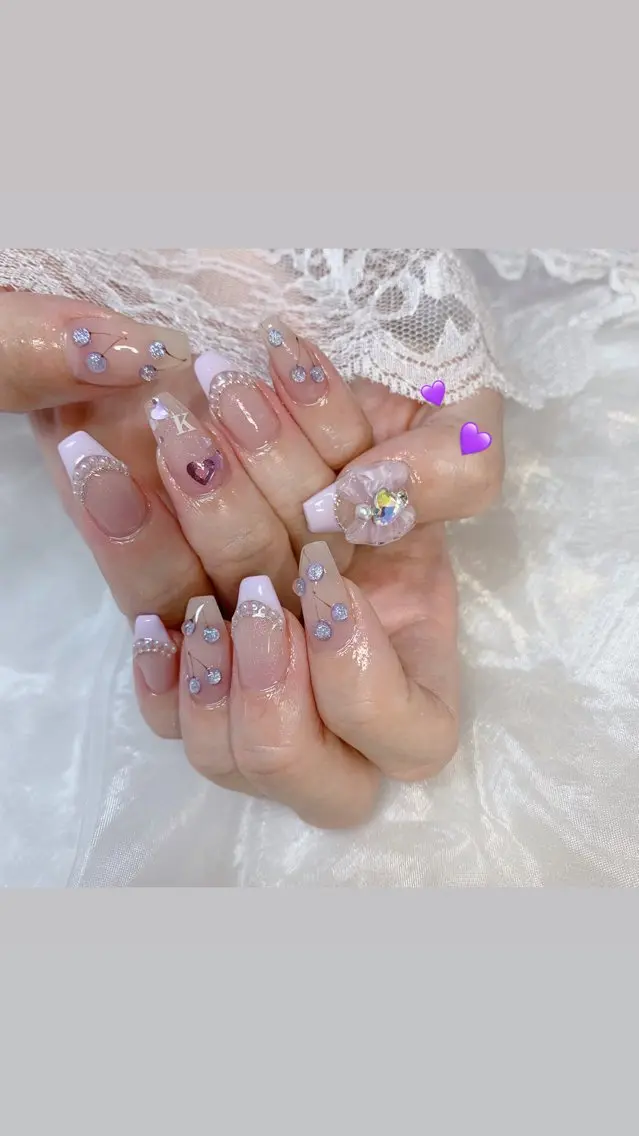 ネイル リボン ハンドネイル La neige* yuki 🐩🌙のネイルデザイン