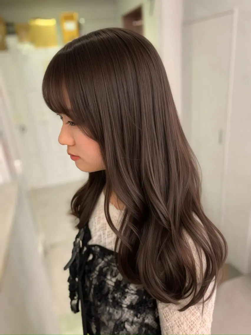 セミロング カラー カット ヘアカラー 暖色系/透明感 治野心のヘアスタイル