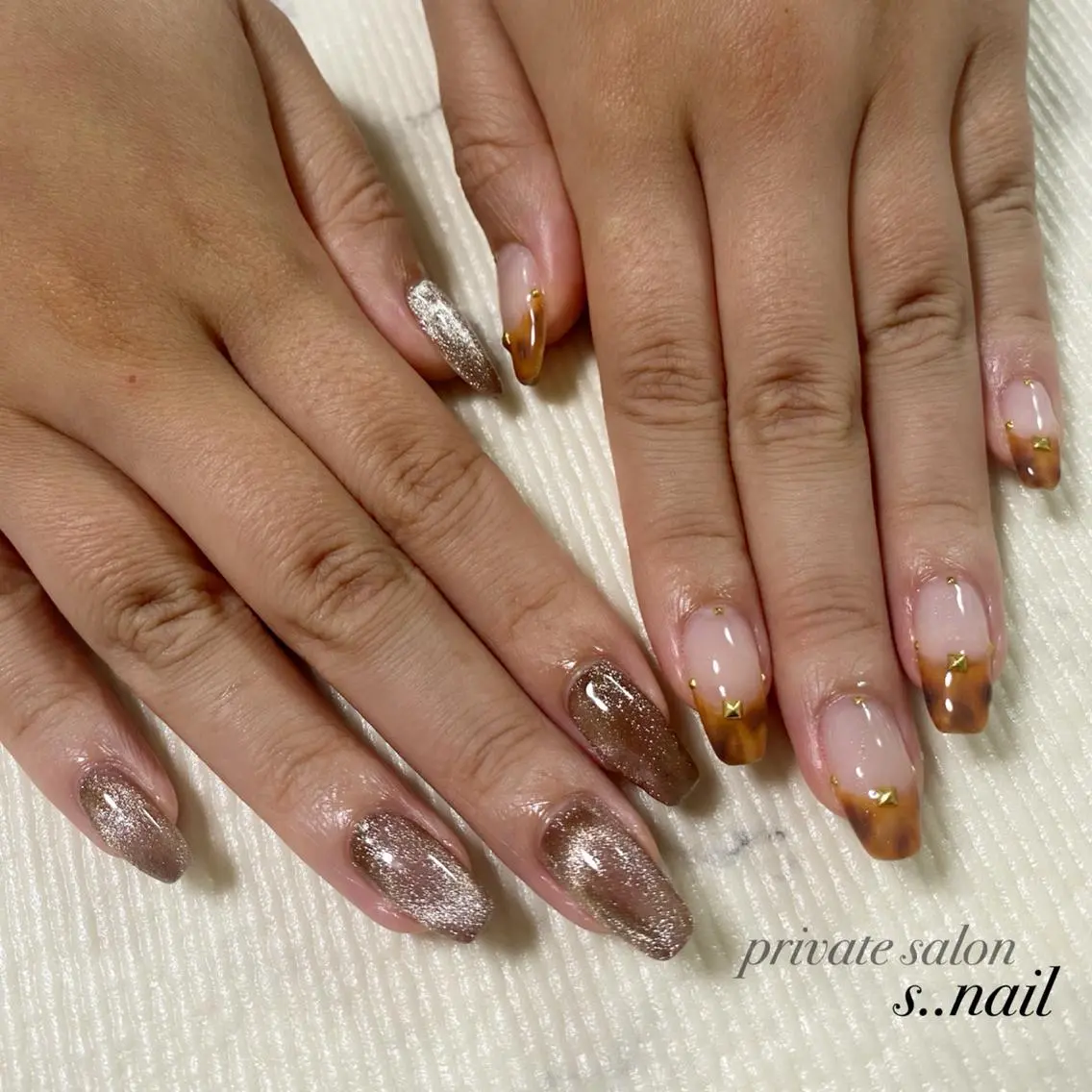 ネイル べっ甲ネイル フレンチネイル ハンドネイル フットネイル s..nail / MORITAのネイルデザイン