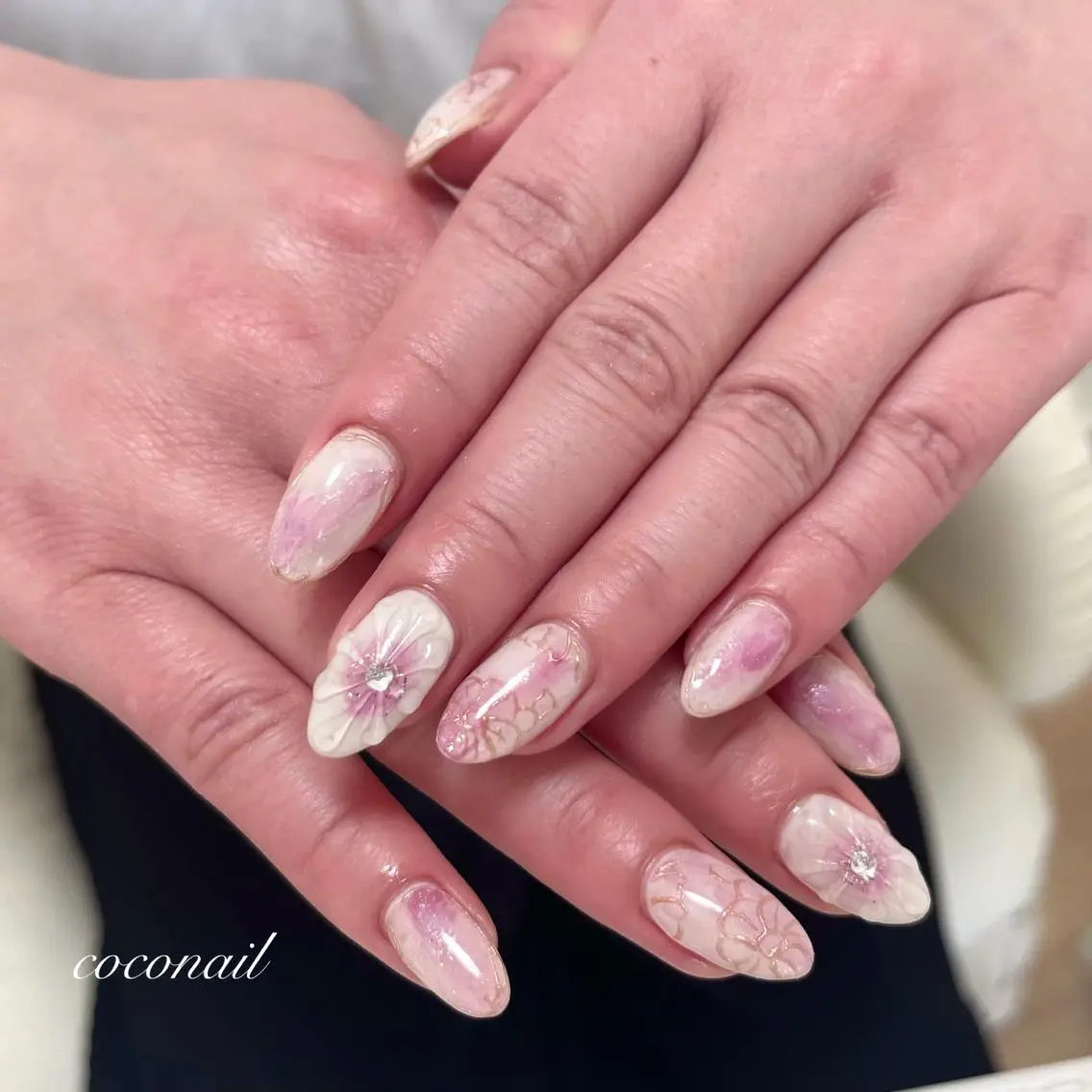 ネイル ニュアンスネイル ピンク nail.eye cocoのマツエク・マツパデザイン