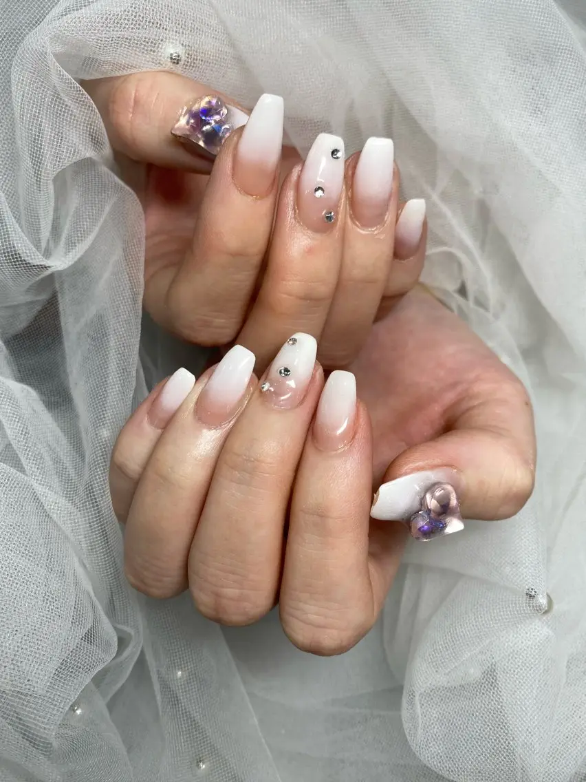 ネイル ハート ストーンネイル 🦋✨ MARIKO✨🦋のネイルデザイン