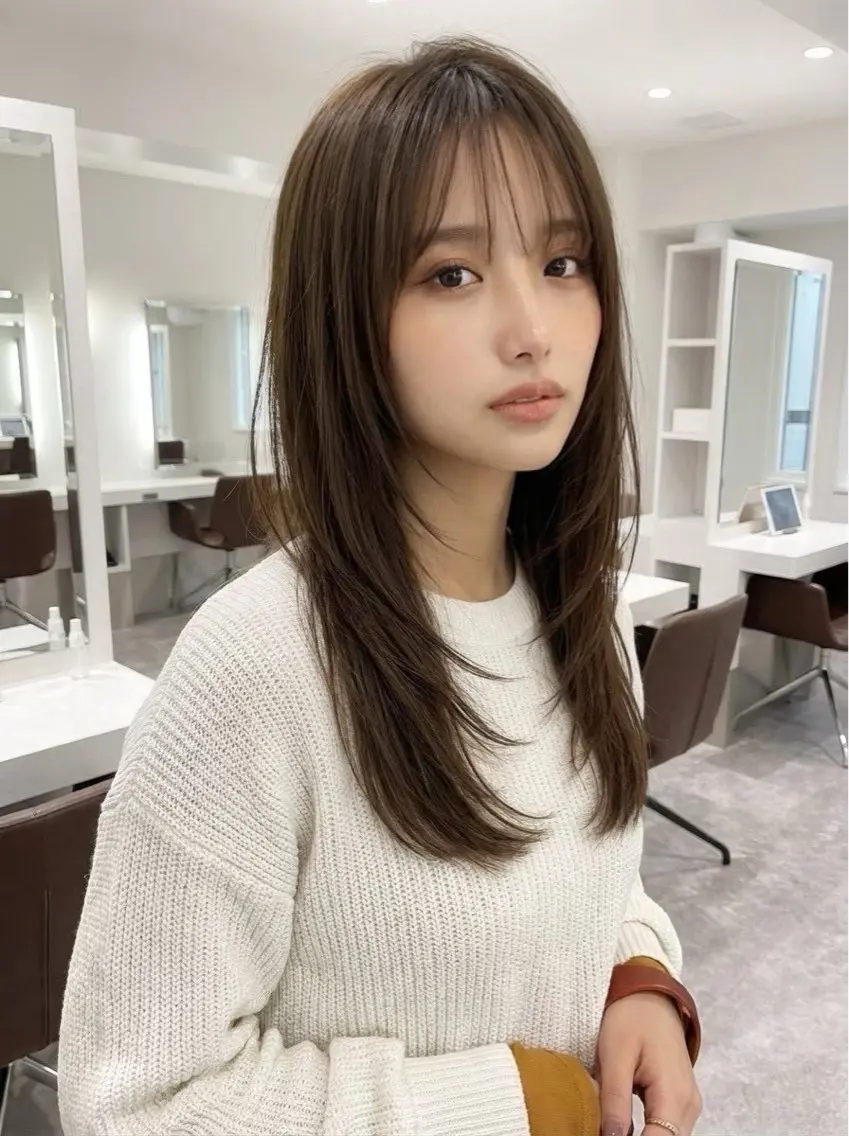 ロング ヘアカラー トリートメント 佐倉七彩/ 上品艶カラー/渋谷のヘアスタイル