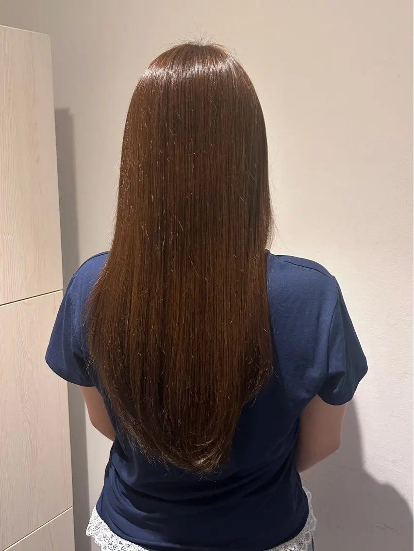 ロング カラー オレンジ 山田 祐梨菜のヘアスタイル