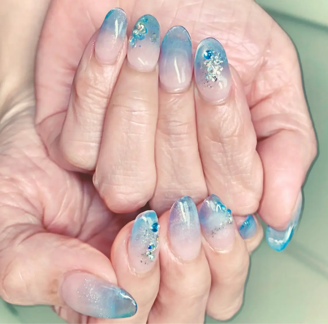 ネイル ブルー ハンドネイル R nailのネイルデザイン