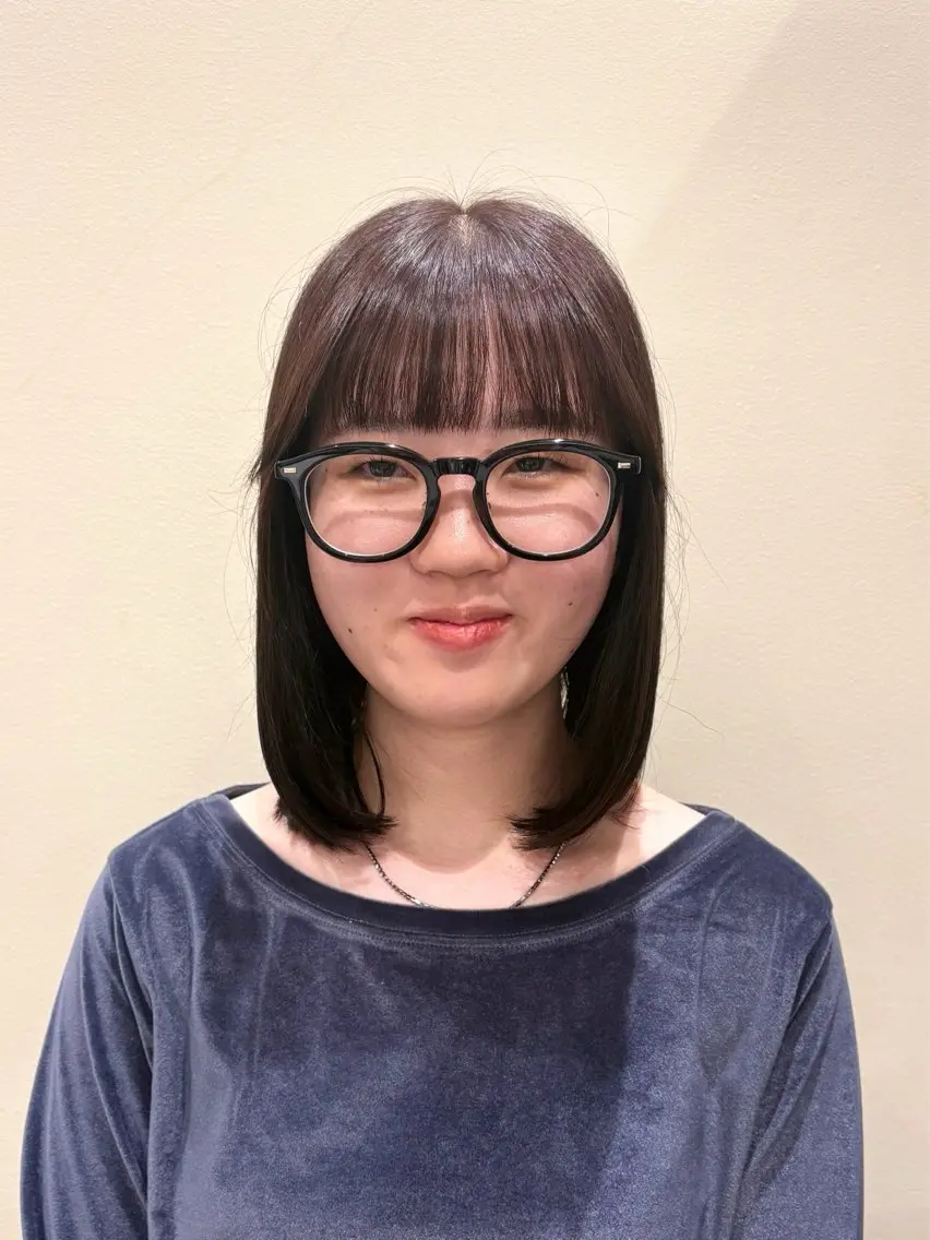 ミディアム カラー 切りっぱなしボブ 透明感カラー ボブ ヘアカラー saho ⟡.·のヘアスタイル
