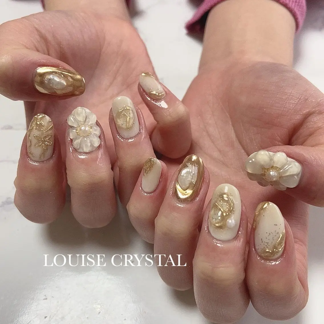 ネイル 卒業式 ハンドネイル LOUISE CRYSTALのネイルデザイン