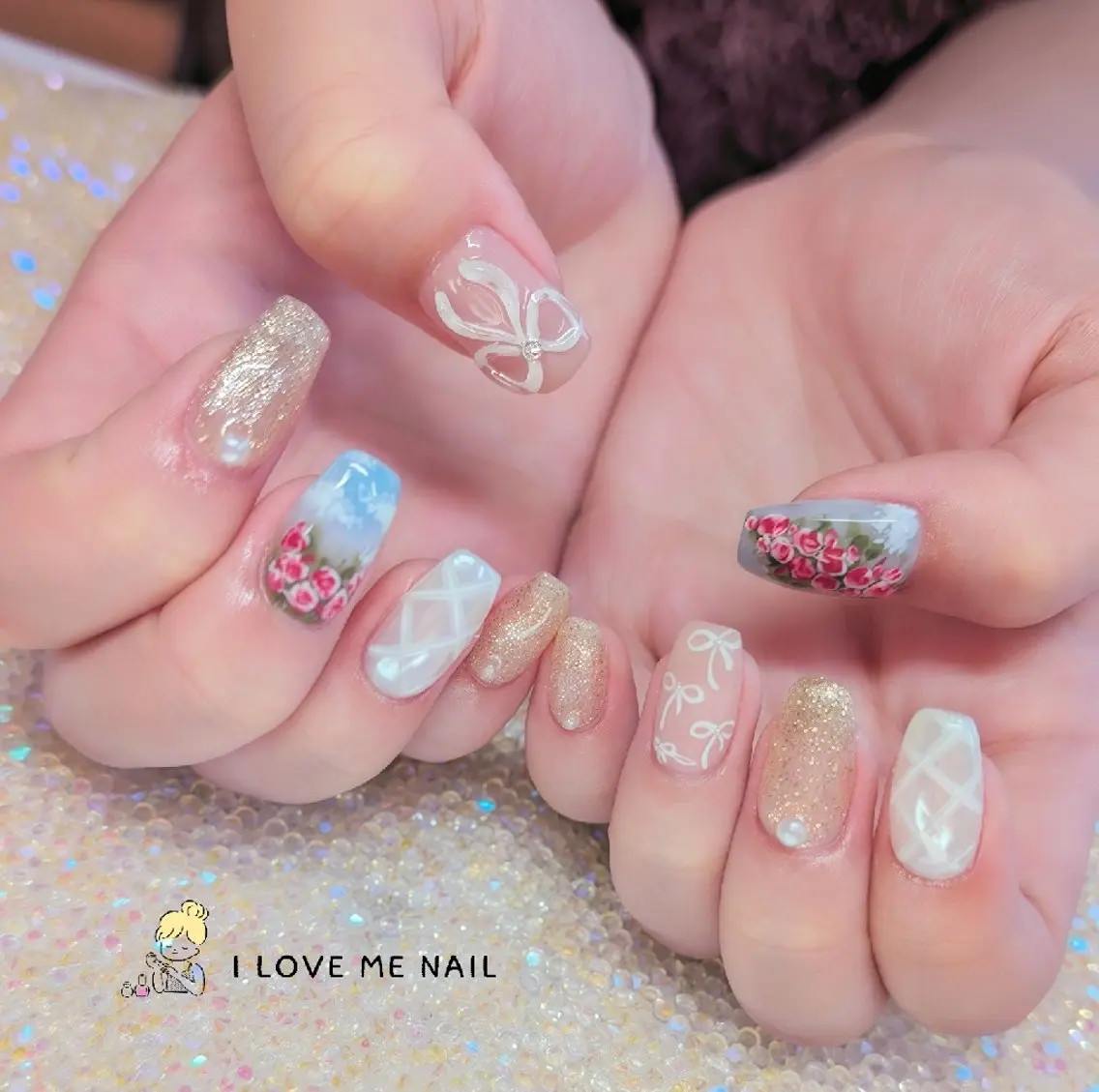 ネイル 長さ出し ハート 韓国ネイル マグネットネイル ニュアンスネイル ハンドネイル I LOVE ME NAIL.。.:*♡のネイルデザイン