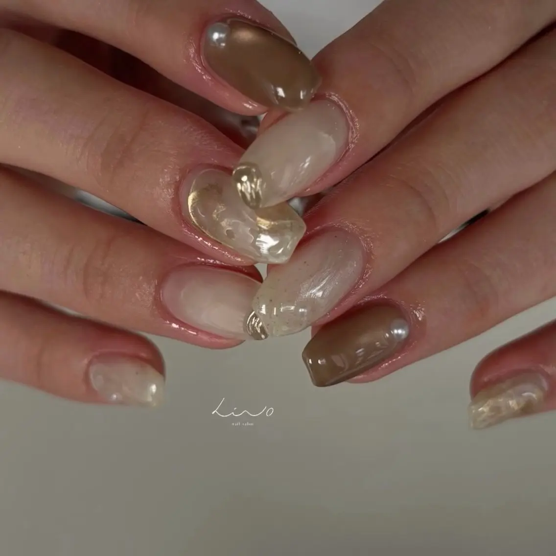 ネイル ニュアンスネイル ショートネイル ハンドネイル nail salon linoのネイルデザイン