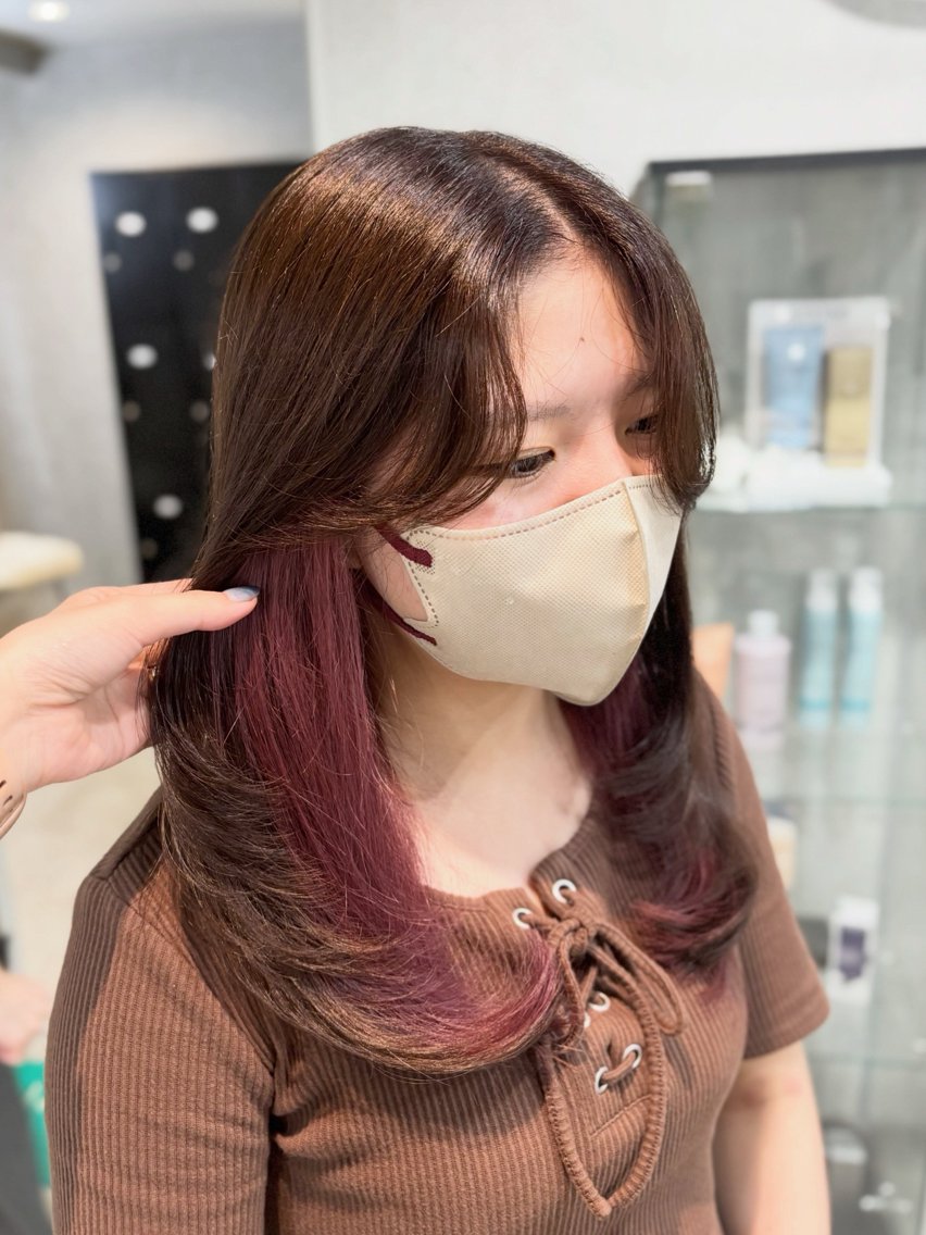 セミロング ヘアカラー トリートメント 推しカラー/艶髪/ インナー/KAORIのヘアスタイル