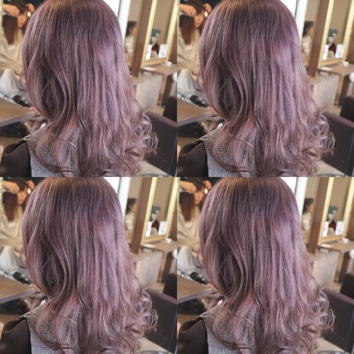 ミディアム カラー アッシュ ピンクカラー ピンクアッシュ ヘアカラー トリートメント JILBLAN京都 ショート/ハイライトのヘアスタイル