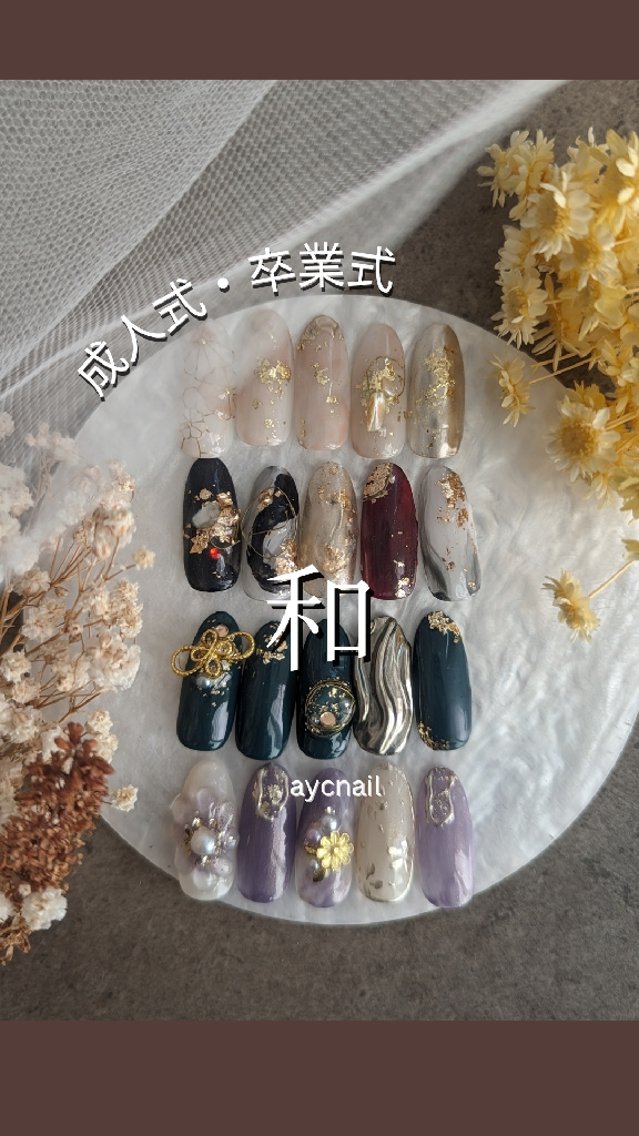 ネイル 成人式 ハンドネイル 推しネイル | 　aycnailのネイルデザイン