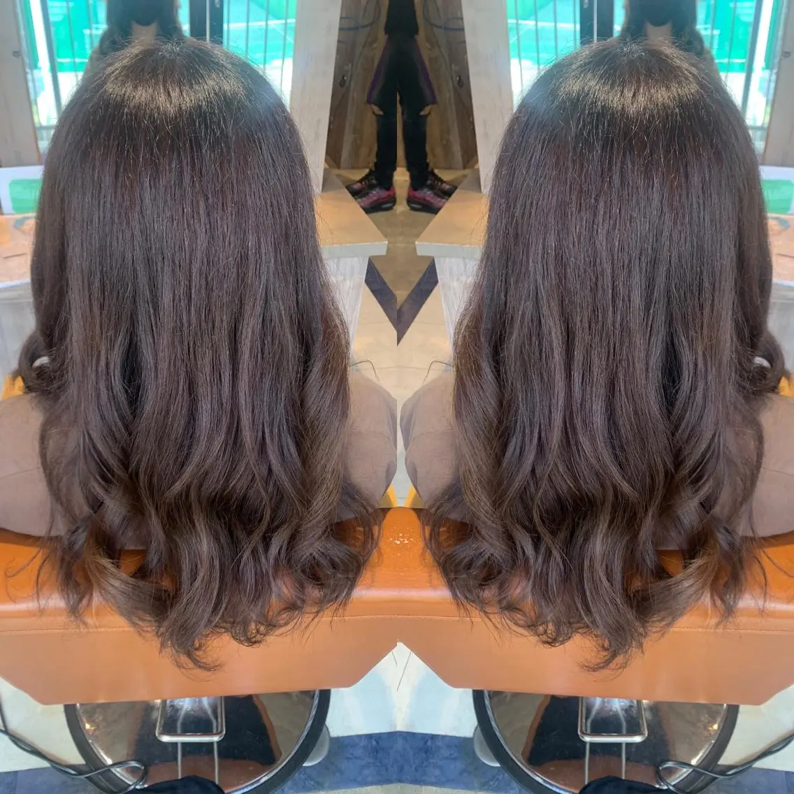 ロング カラー ブラウンカラー モカブラウン 韓国🇰🇷 ✂︎hair 内田愛のヘアスタイル